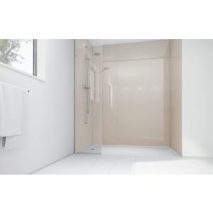 Mermaid Latte Acrylic 3 Sided Shower Panel Kit – 1200 x 900mm