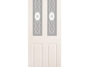Wickes Chester White Glazed Grained Moulded 4 Panel Internal Door - 1981 x 762mm