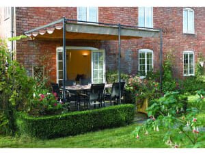 Rowlinson St. Tropez Retractable Garden Canopy Grey - 3300 x 3000 mm