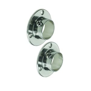 Wickes Interior Wardrobe Rail Retaining Socket – 25mm Brushed Nickel Pack of 2