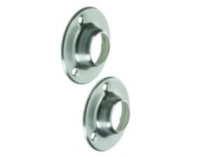 Wickes Interior Wardrobe Rail Socket - 19mm Brushed Nickel Pack of 2