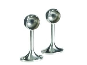Wickes Decorative End Rail Bracket - 25mm Brushed Nickel Pack of 2