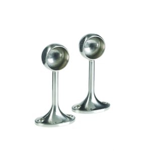 Wickes Decorative End Rail Bracket – 25mm Brushed Nickel Pack of 2