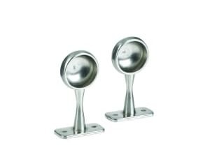 Wickes End Rail Bracket - 25mm Brushed Nickel Pack of 2