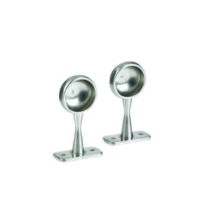 Wickes End Rail Bracket – 25mm Brushed Nickel Pack of 2