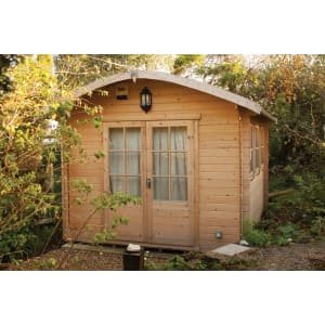 Shire Kilburn 12 x 12ft Curved Roof Double Door Log Cabin