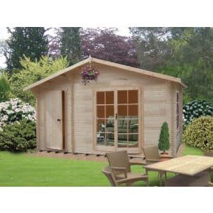 Shire Bourne 14 x 8ft Double Door Log Cabin including Storage Room