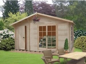Shire Bourne 14 x 12ft Double Door Log Cabin including Storage Room