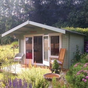 Shire Gisburn 12 x 10ft Large Double Door Log Cabin with Assembly