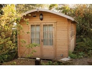 Shire Kilburn 10 x 12ft Curved Roof Double Door Log Cabin with Assembly
