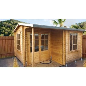 Shire Ringwood 12 x 16ft Double Door Log Cabin with  Assembly