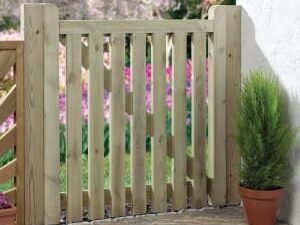 Wickes Palisade Open Slatted Timber Gate - 915 x 895 mm