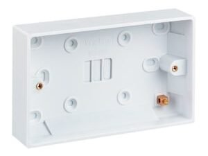 Wickes 2 Gang Pattress Box - White 25mm Pack of 10