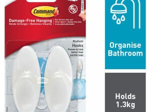 Command Medium Bath Hook - Pack of 2