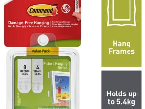 Command White Picture Hanging Strips - 4 Pairs of Small & 8 Pairs of Medium