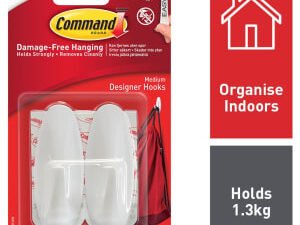 Command White Medium Oval Hooks - Pack of 2