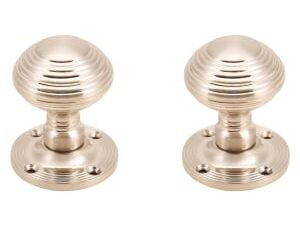 Ringed Mortice Door Knob Satin Nickel - 1 Pair