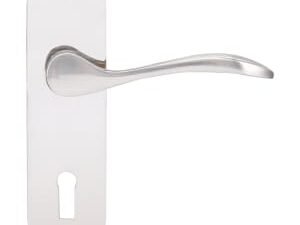 Paris Satin Nickel Lock Door Handle - 1 Pair