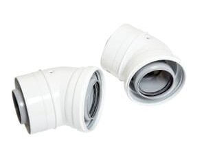 Ideal V3 Boiler Vertical 45 Degree Flue Elbow - Pack of 2