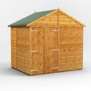 6 x 8 Power Windowless Apex Double Doors
