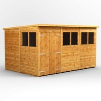 12 x 8 Power Pent Double Door Garden Shed