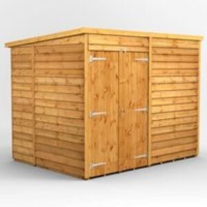 8 x 6 Power Overlap Pent Dbl Doors No Win