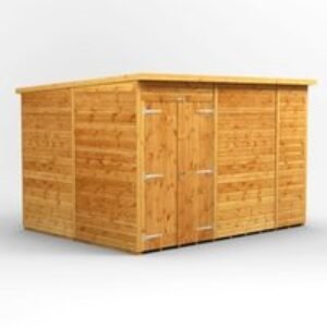 10 x 8 Power Pent Double Door Shed No Win