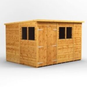 10 x 8 Power Pent Double Door Garden Shed
