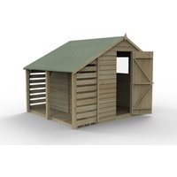 Overlap Pressure Treated 6 x 8 Apex Shed No Window with Lean to Home Delivery