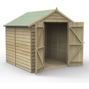 Overlap Pressure Treated 7 x 7 Apex Shed - No WINDOW, Double Door Home Delivery
