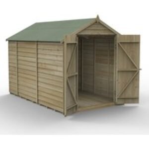 Overlap Pressure Treated 6 x 10 Apex Shed - No WINDOW, Double Door Home Delivery