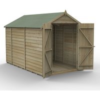 Overlap Pressure Treated 6 x 10 Apex Shed - No WINDOW, Double Door Home Delivery