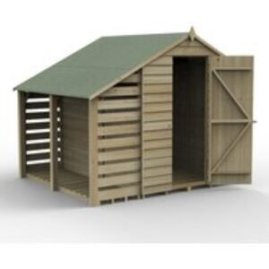 Overlap Pressure Treated 5 x 7 Apex Shed No Window with Lean to Home Delivery