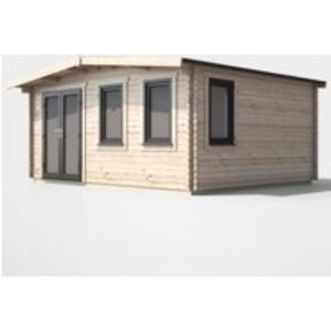 14 x 16 Power Chalet Log Cabin Left Doors