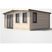 14 x 16 Power Chalet Log Cabin Left Doors