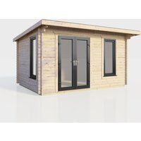 14 x 8 Power Pent Log Cabin Left Doors