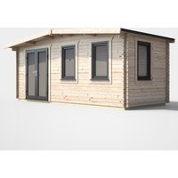 8 x 18 Power Chalet Log Cabin Left Doors