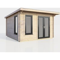 12 x 10 Power Pent Log Cabin Right Doors