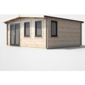 16 x 16 Power Chalet Log Cabin Left Doors