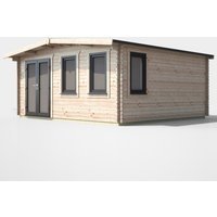 16 x 16 Power Chalet Log Cabin Left Doors