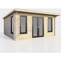 16 x 12 Power Pent Log Cabin Centre Doors