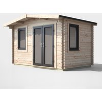 8 x 12 Power Chalet Log Cabin Right Doors