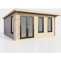 16 x 12 Power Pent Log Cabin Left Doors