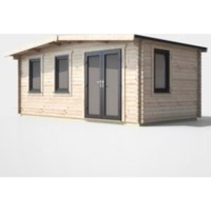 10 x 18 Power Chalet Log Cabin Right Doors