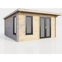 14 x 12 Power Pent Log Cabin Right Doors