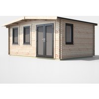 12 x 16 Power Chalet Log Cabin Right Doors