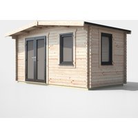 8 x 14 Power Chalet Log Cabin Left Doors