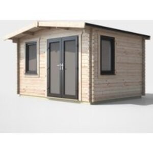 10 x 12 Power Chalet Log Cabin Right Doors