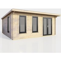 18 x 14 Power Pent Log Cabin Right Doors