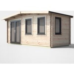 8 x 16 Power Chalet Log Cabin Left Doors